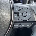 Auto-Lenkrad mit Bedienelementen für Fahrassistenz.